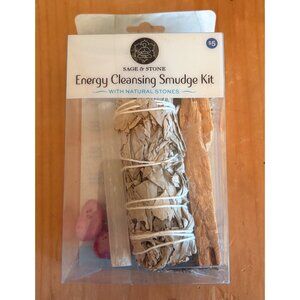 Sage & Stone Energy Cleansing Smudge Kit With Natural Stones